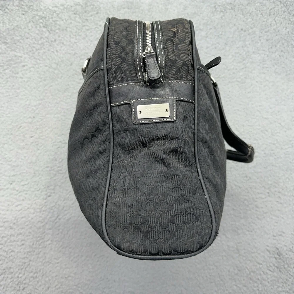 Coach Signature Black Briefcase Business Attache Laptop Bag w/o Shoulder Strap